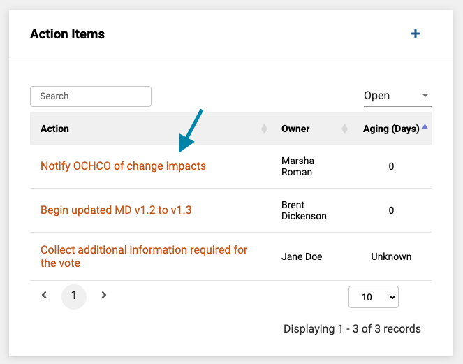 Marking an Action Item Complete – GovernSpot